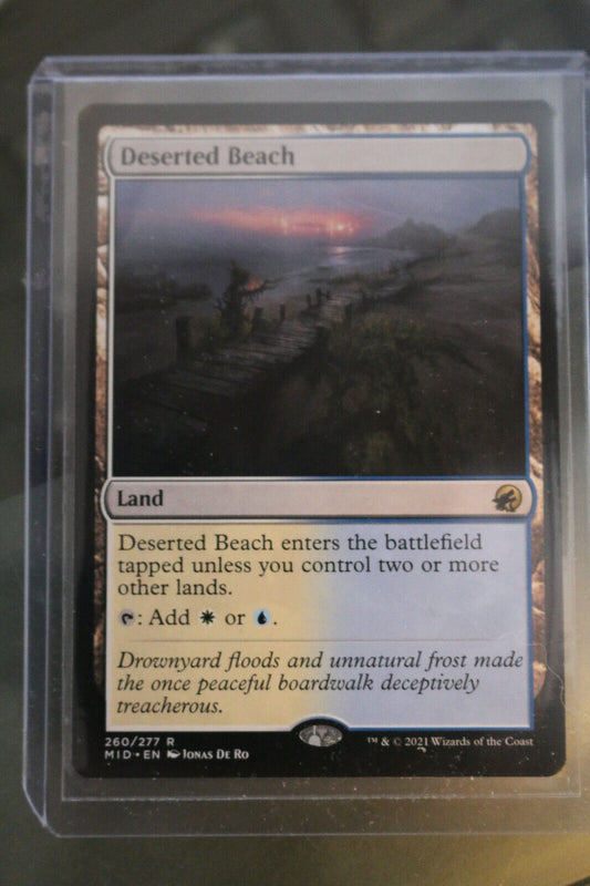 MTG MTG 1x  Deserted Beach Innistrad: Midnight Hunt  Card Magic The Gathering NM