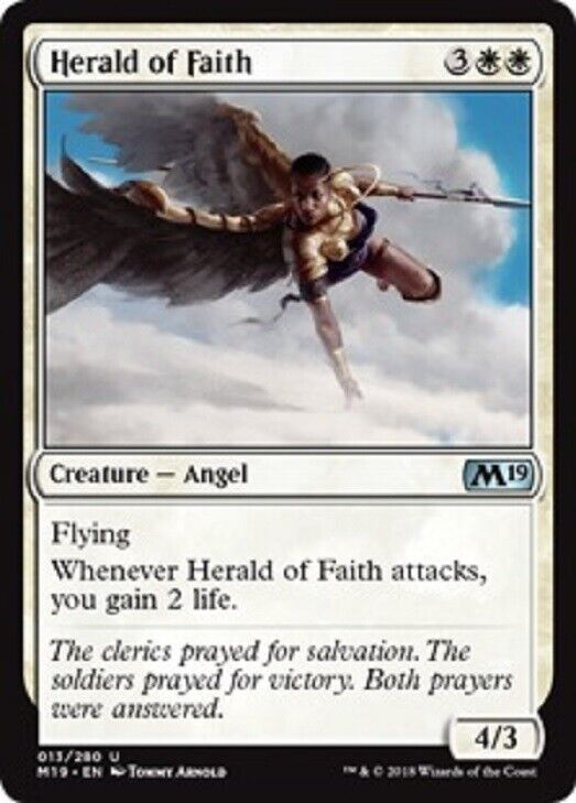 MTG MTG 4x Herald of Faith Core Set 2019 Card Magic The Gathering NM