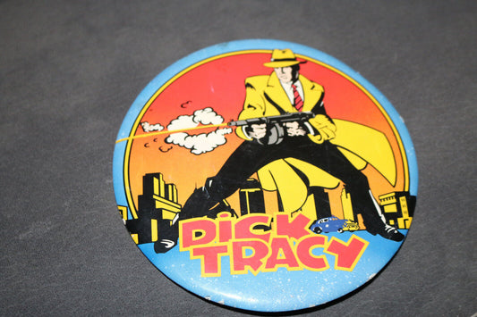 Vintage 6 Inch Dick Tracy The Movie Pinback Button Nos Vtg Rare Cartoon Collect