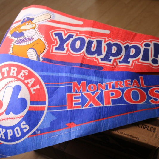 Montreal Expos Youppi Pennant Baseball Logo 30" Long - Vintage 1999 & 2002