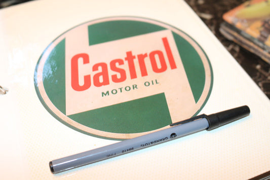 Castrol 6" Gas Pump Gasoline Motor Oil Decal Sticker Collectible Vintage 2