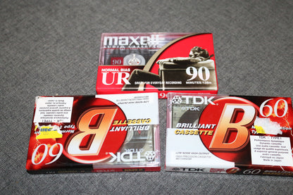 Lot Of 3 Tdk 60 Min Maxell Xlii 90 Minutes Audio Cassette Tape High New Sealed