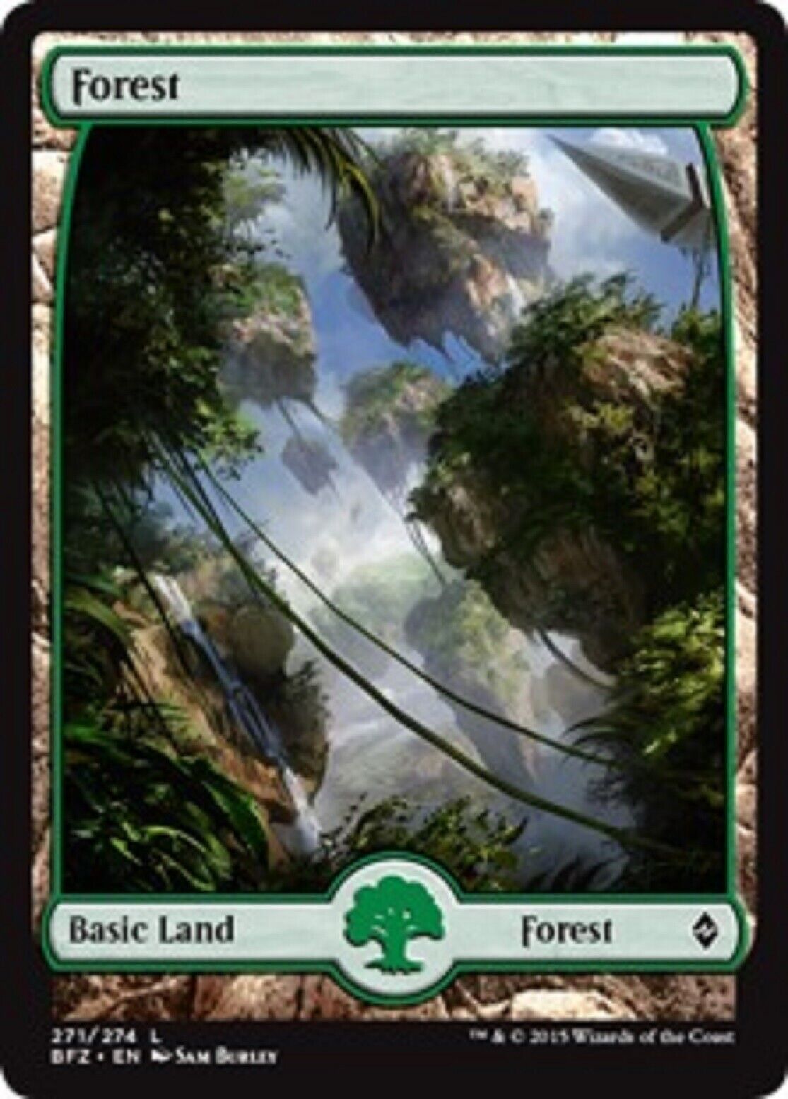 MTG MTG 1x  Forest (271 - Full Art) Battle for Zendikar  Magic the gatherine card