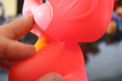 Vintage Squeaky Toy Pink Vintage Squeeze Figure Cute Unknow Animal