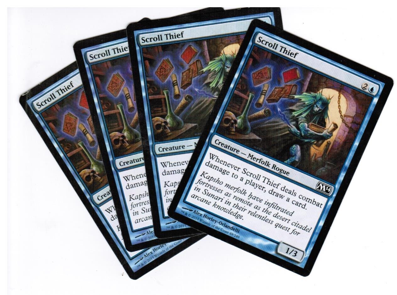 MTG MTG Scroll Thief M14 Magic 2014 Core Set X4 4x Magic the GAthering cards