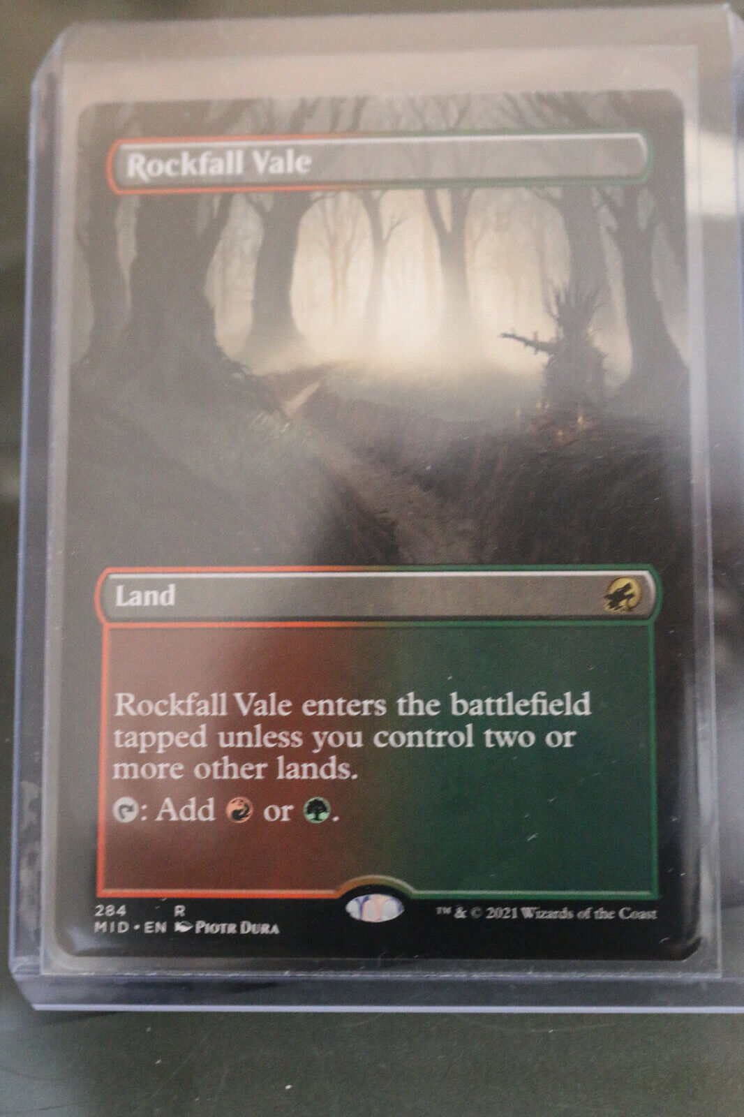 MTG MTG 1x  Rockfall Vale Borderless Innistrad: Midnight Hunt Magic the Gathering