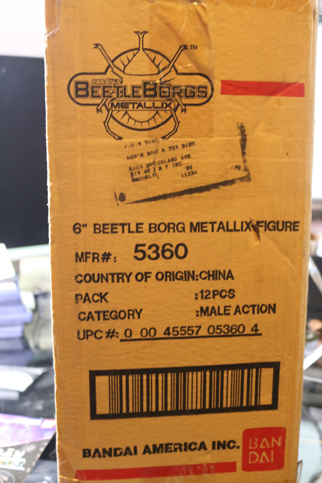 Beetleborgs Metallix Beetle Chromium Gold Bandai Figure Toy W/ Original Box