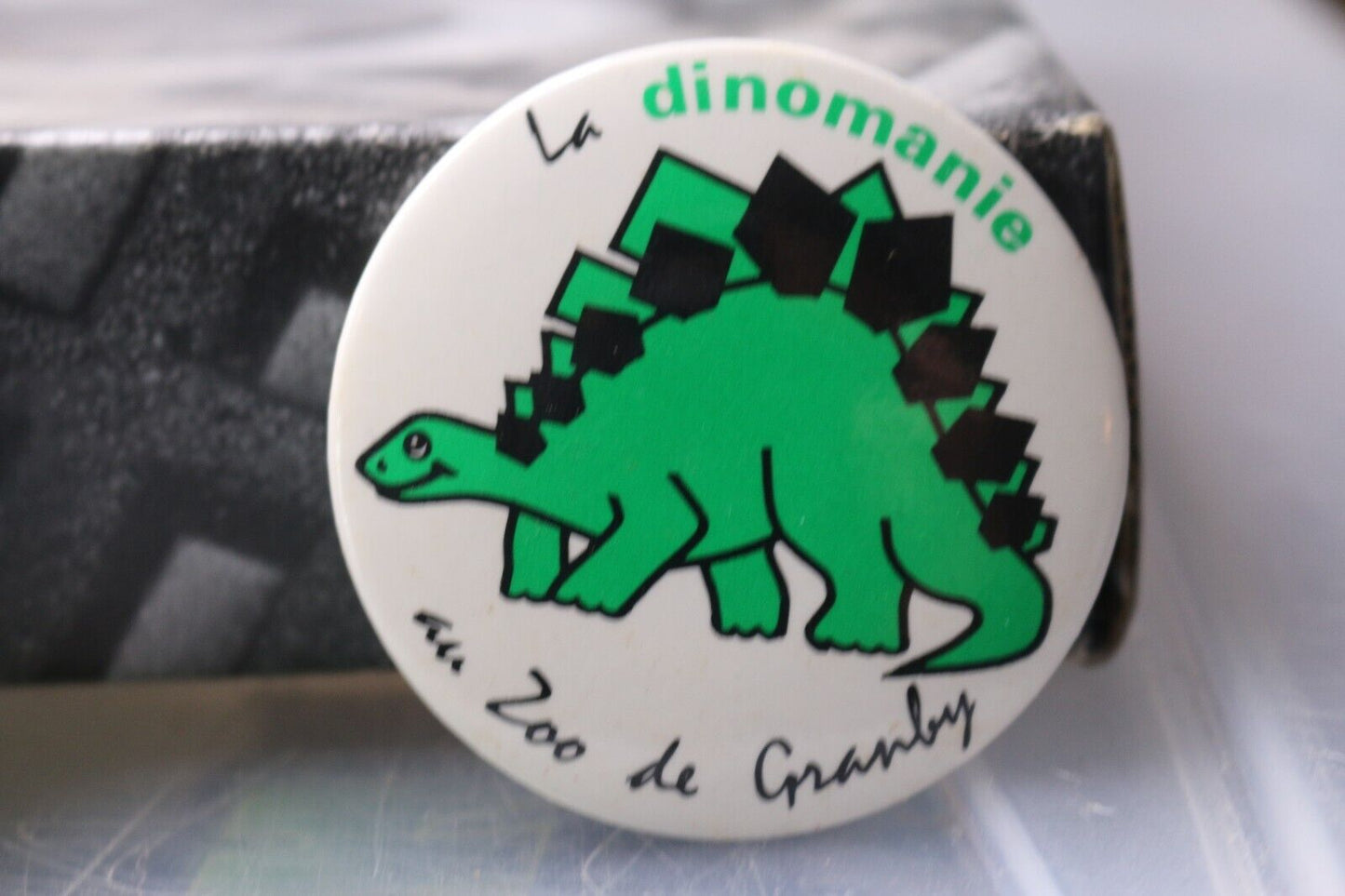 Vintage Macaron Pinback Québec La Dinomanie Au Zoo De Granby