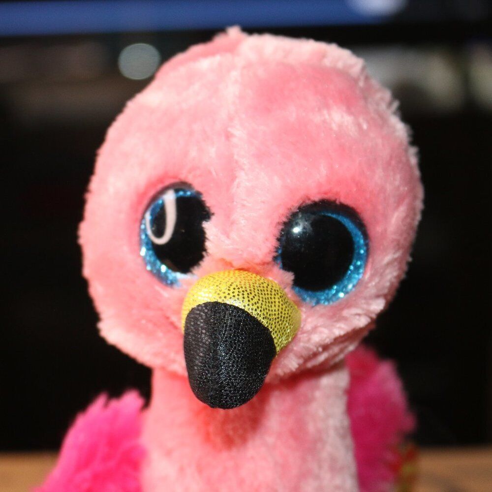 2018 Ty Tysilk Plush Beanie Baby Boo'S 8" Flamingo Gilda Sparkle Eyes W/Tag