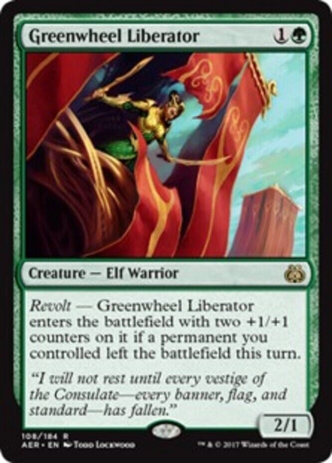 MTG MTG X1 Greenwheel Liberator Aether Revolt  CARD Magic the GAthering