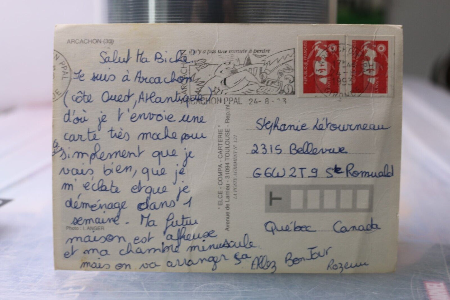 Vintage Post Card Arckhon Arcachon W/ Stamps