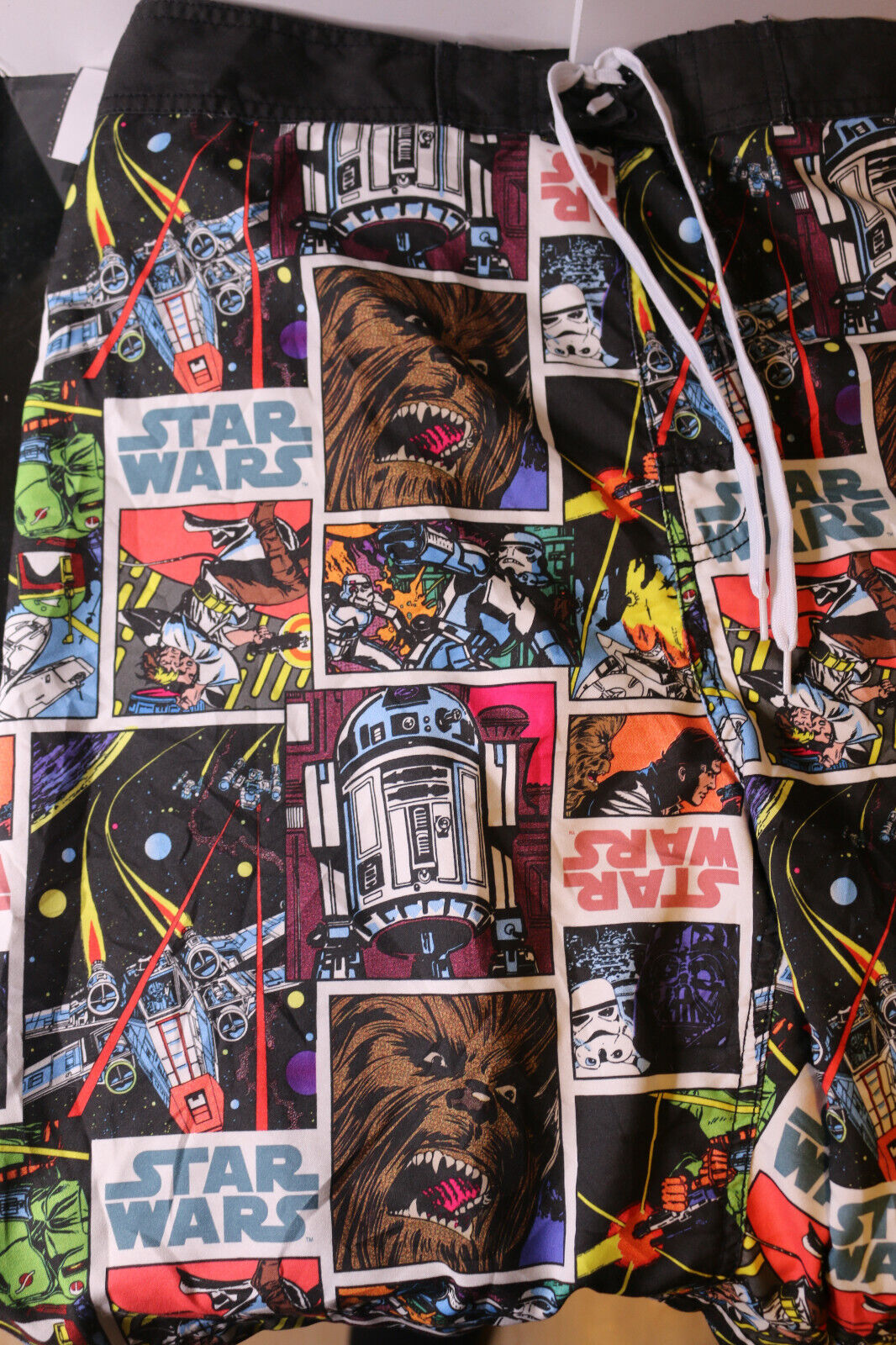 Star Wars Mens Classic Comic Book Board Shorts Swim Trunks Very Rare Variant Xl