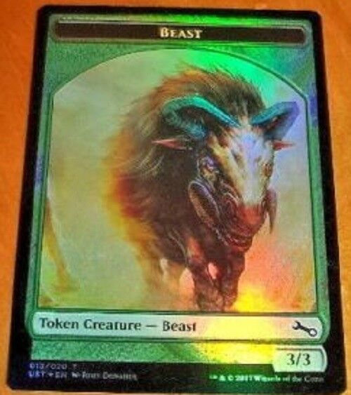 MTG MTG 1X Beast Token (013/020) - FOIL NM Unstable - Common (Foil) card Magic