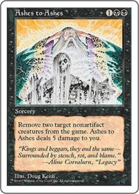 MTG MTG 1x Ashes to Ashes Fifth Edition  Card MTG Magic the gathering