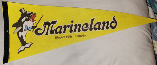Banner Pennant Marineland Niagara Falls Canada Park 25" Souvenir Vintage Vtg