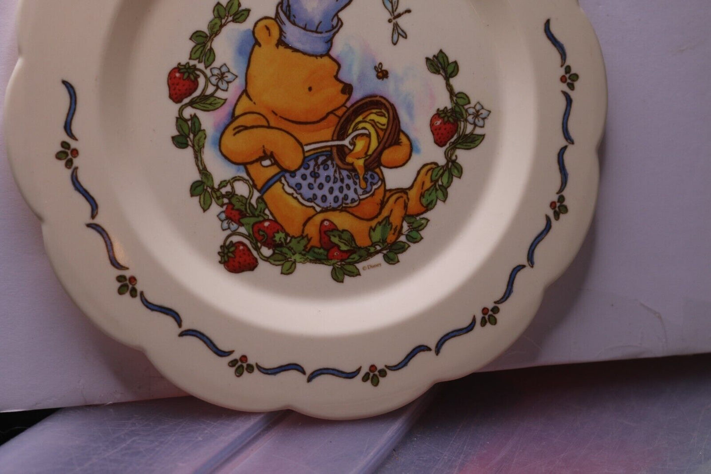 Vintage Disney Winnie The Pooh Mixing Honey Picnic Melamine Vtg Plate Selandia