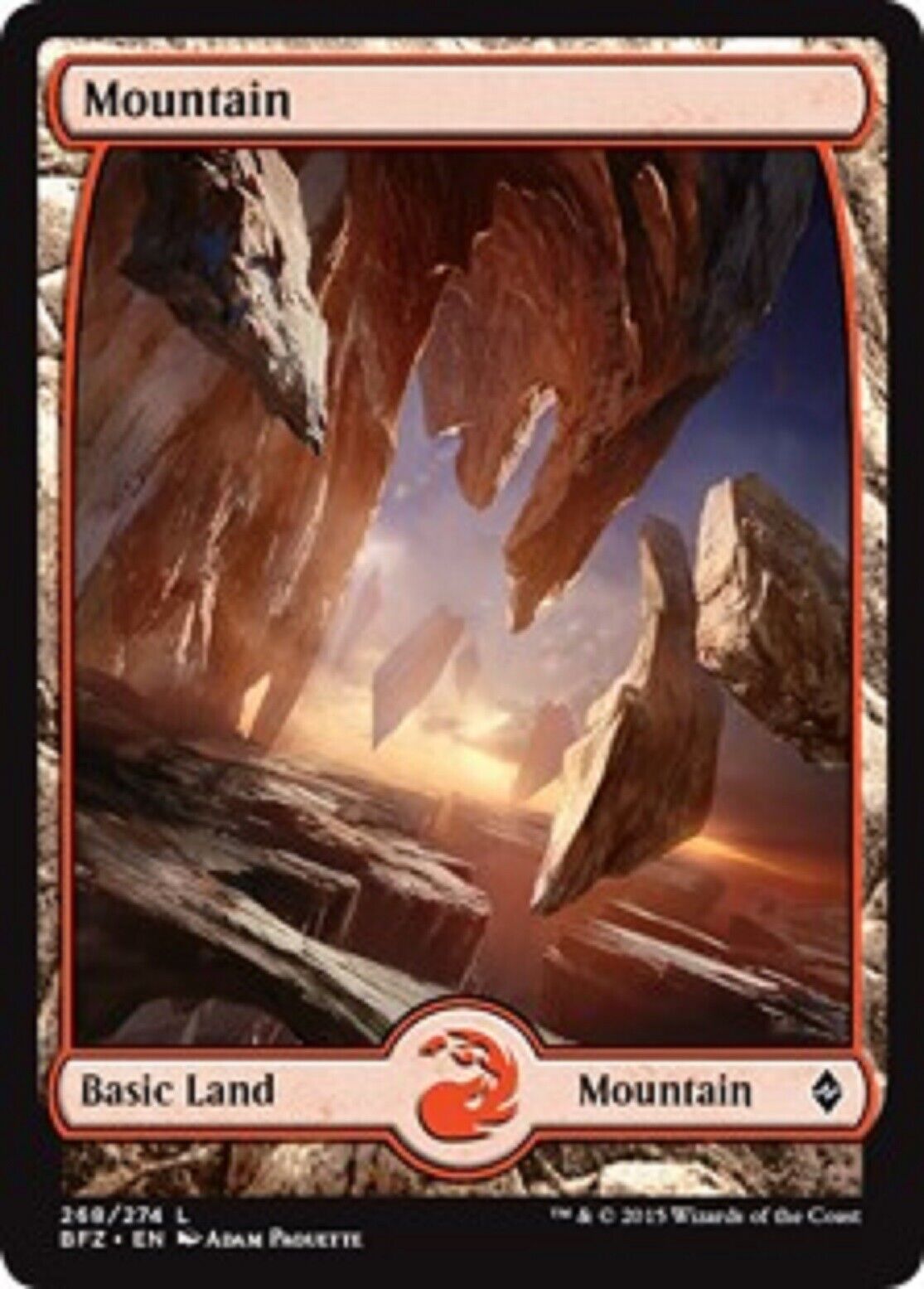 MTG 1x Mountain (268 - Full Art) Battle for Zendikar Magic the Gathering card MTG