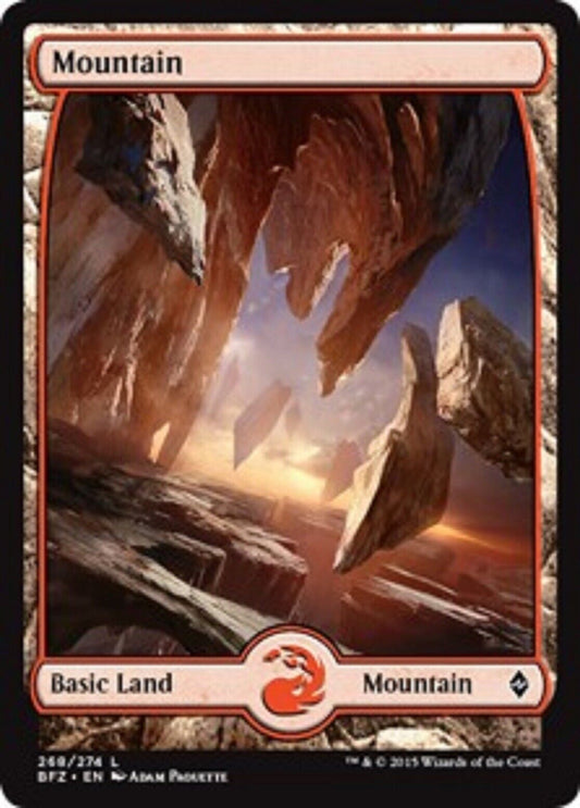 MTG 1x Mountain (268 - Full Art) Battle for Zendikar Magic the Gathering card MTG