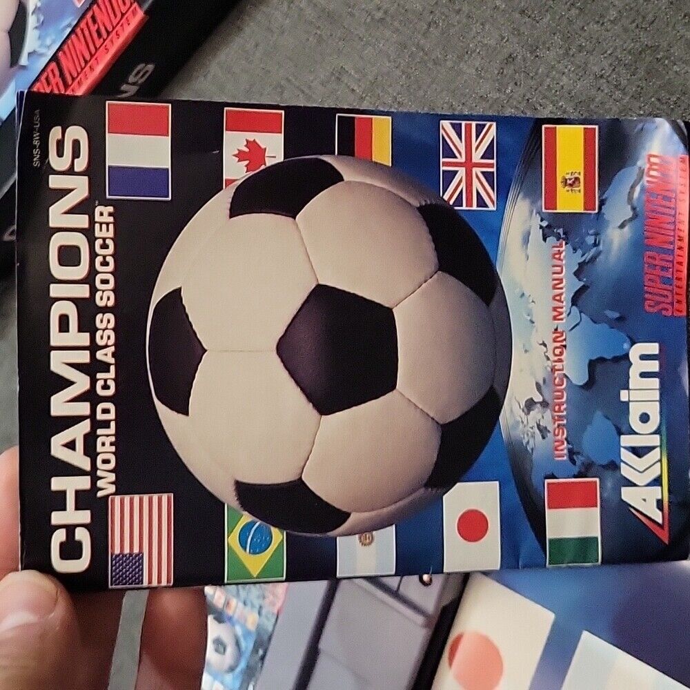 Champions World Class Soccer Super Nintendo Snes Vidéo Game In Box Cartridge