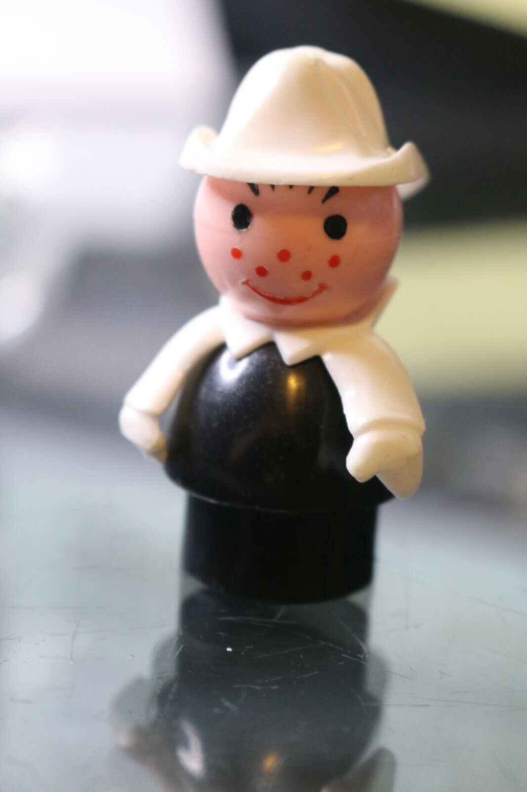 Fisher Price Little People Vintage Fireman Black White Freckles Toy Figure #2