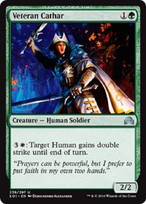 MTG Veteran Cathar Shadows over Innistrad Card Magic the Gathering MTG Pauper