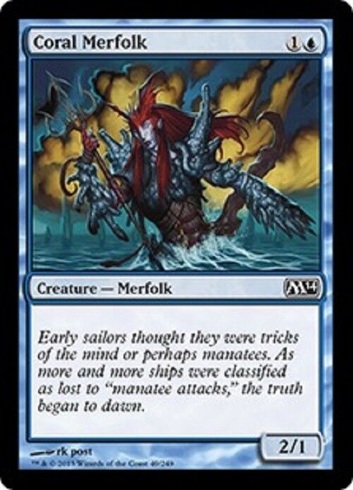 MTG MTG Coral Merfolk 2014 Core x4 4x Magic the GAthering Cards