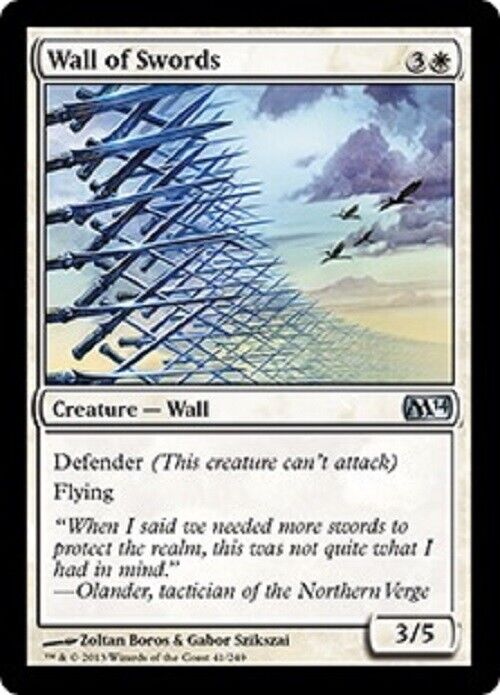 MTG MTG 3x Wall of Swords M14 Magic 2014 Core Set Card Magic The Gathering