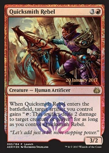 MTG MTG 1x Quicksmith Rebel - Foil - Launch Promo Aether Revolt Pre-Release Promo