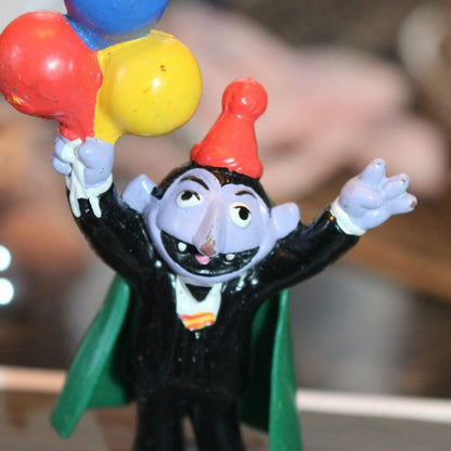 Vintage 1980'S Sesame Street The Count With Balloons 3" Pvc Figure Applause