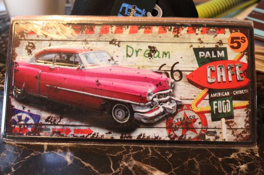 Route 66 Restaurant Palm Cafe Food Retro Vehicle License Plate Car Front Tag