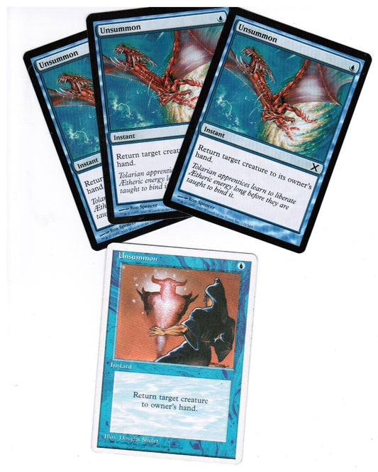 MTG MTG Unsummon 10th Edition X4 4x Magic the Gathering Return creature hand