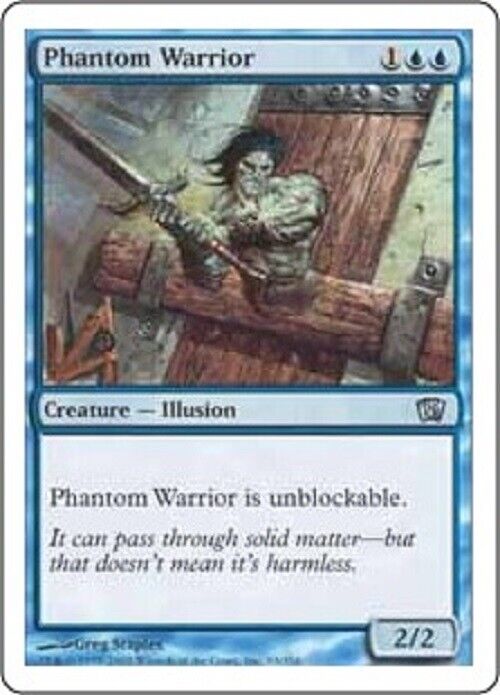 MTG MTG 1x  Phantom Warrior 8ED Eighth Edition Card Magic The Gathering pauper