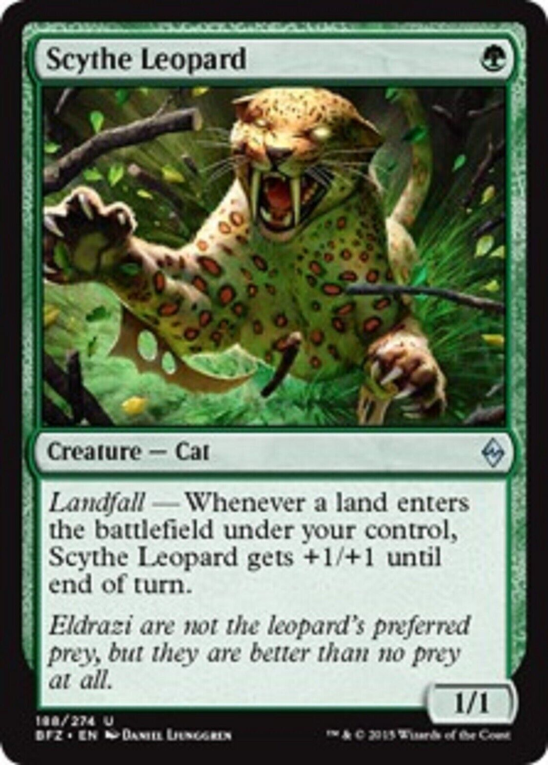 MTG MTG 1x Scythe Leopard BATTLE ZENDIKAR Card Magic The Gathering