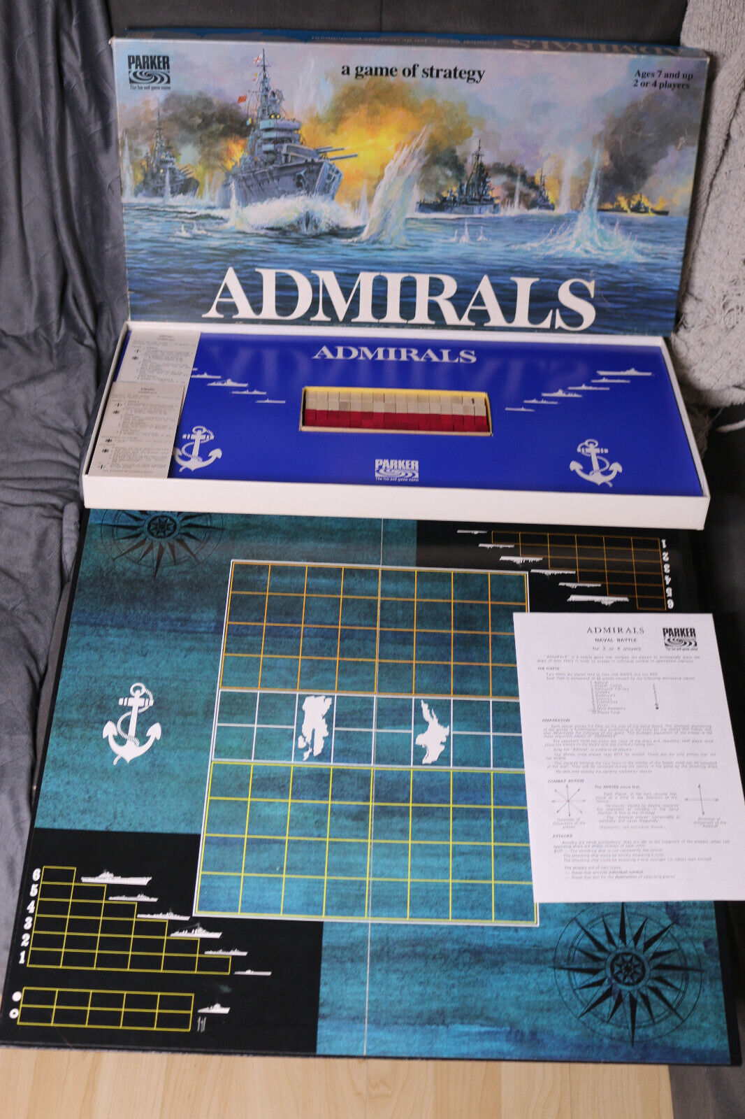 1972 Parker Brothers Admirals A Game Of Strategy Complete & Excellent Contents!!
