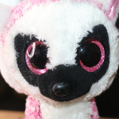 Ty Tysilk Beanie Boos Leeann Lemur Big Eyes 6.5" Tall Pink 2017