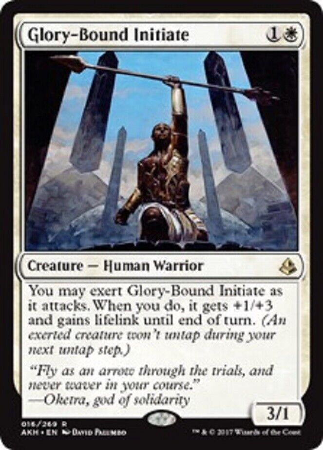 MTG MTG 1x Glory-Bound Initiate Amonkhet NM Card Magic The Gathering