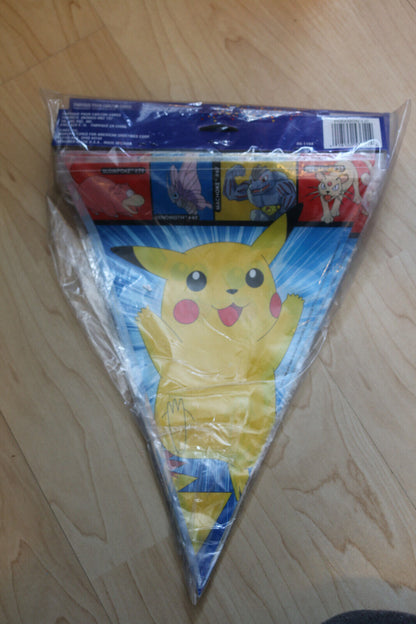 Pokemon Pikachu X23 Lot Nintendo Party Decorations Pennant Banners 1999 6 Ft