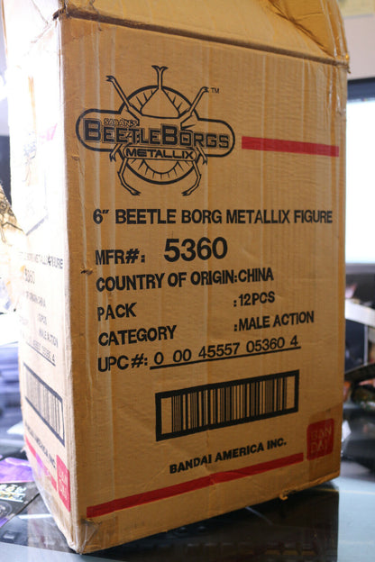 Beetleborgs Metallix Beetle Chromium Gold Bandai Figure Toy W/ Original Box