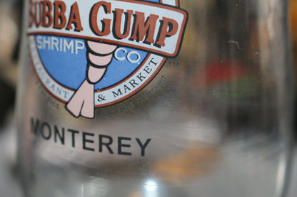 Bubba Gump Shrimp Company Montery Rare Variant Hurricane Glass Clear/Cobalt Blue