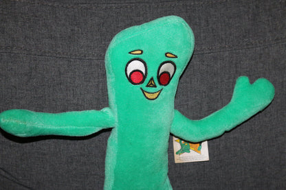 New 15" Green Gumby Plush Bendable 2000 Prema Toy Stuffed Animal That Bends