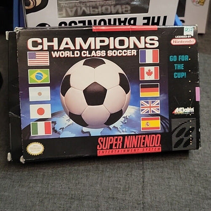 Champions World Class Soccer Super Nintendo Snes Vidéo Game In Box Cartridge