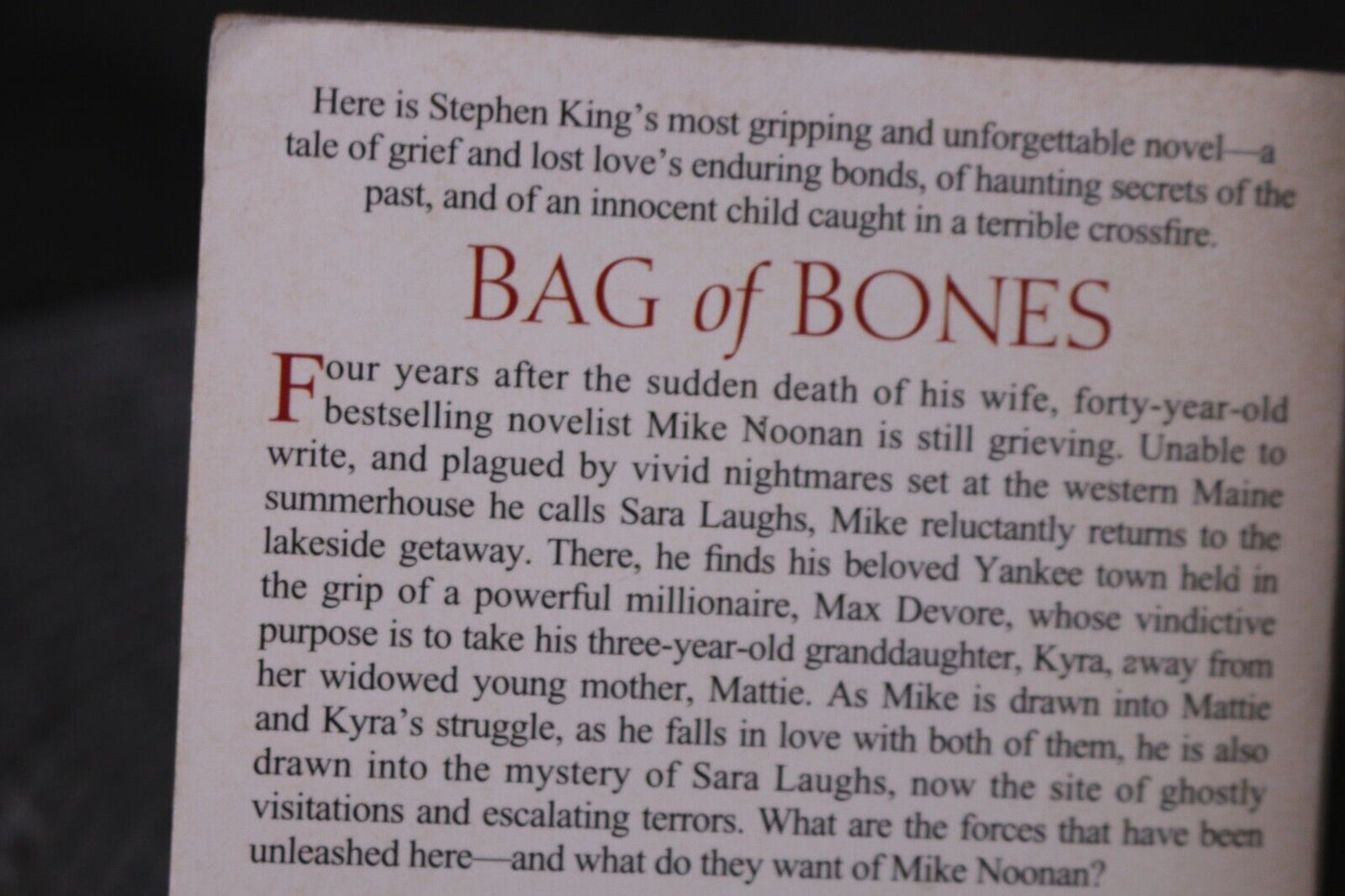 Stephen King - Softcover Books Lot: Bag Of Bones
