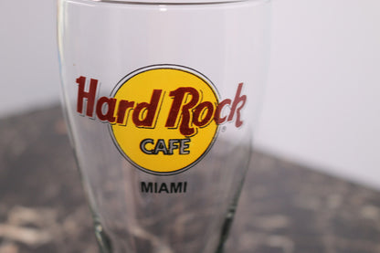 Hard Rock Cafe Pilsner Beer Glass Miami Souvenir 16 Fl Oz