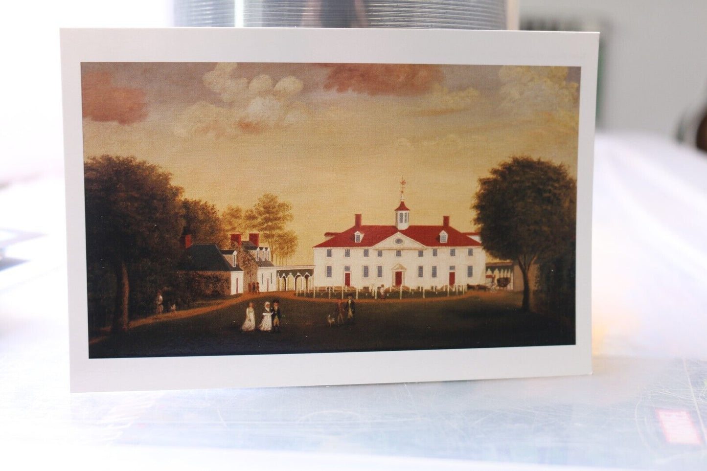 Vintage Post Card West Of Mansion This 1972 Painting Edward Savage Mount Vernon