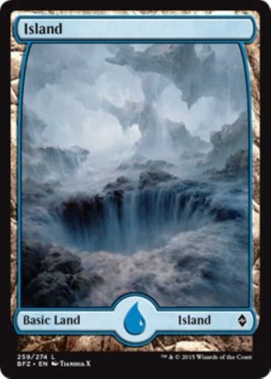 MTG 1x MTG Island 259 - Full Art Battle for Zendikar card Magic the Gathering