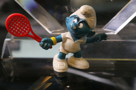 ✨ Vintage Smurf Tennis Player Figure Peyo 1978 Rare Schleich Pvc Toy Figurine ✨