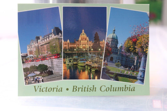 Vintage Post Card Victoria.B.C. Canada Downtown Features The Empress Hotel
