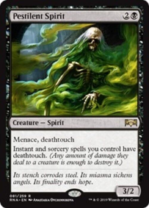 MTG 1x Pestilent Spirit Ravnica Allegiance Unplayed NM Card