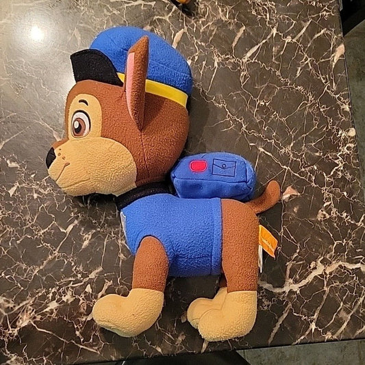 Nickelodeon Plush Dog Chase Paw Patrol Brown Blue Jacket Hat 17 Inch 2016 Kids