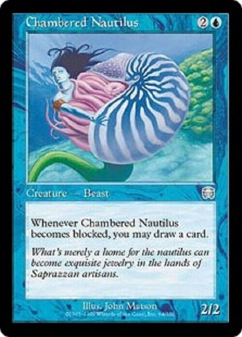 MTG MTG 1x Chambered Nautilus Mercadian Masques  Card Magic The Gathering